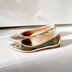 J.Crew Ballet Flat Metallic Gold Size 5 New